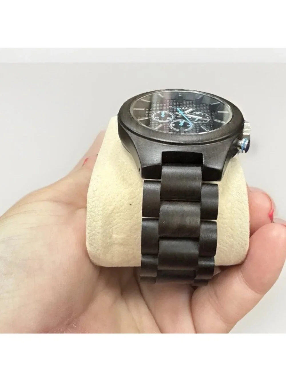 Truwood Chronograph Pilot Wrist Watch 100% Natural Black Sandalwood $259 NEW